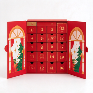 <b>Christmas</b> Advent Calendar Packaging 24 Numbered Drawers Hot Stamping Rigid Board for Holiday <b>Gifts</b> Advent Calendar <b>Gift</b> <b>Box</b> - Product Image 1