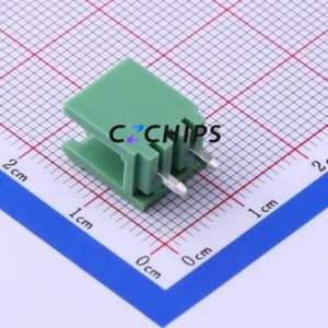 KF2EDGV-5.0-2P Plug-in Terminal Block Through hole Component (THT),P=5mm Connector Board-to-Board / Socket - Open 1x2P 5mm Green - Product Image 2