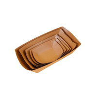 Barquette jetable en papier kraft, qualité alimentaire, pour frites, poulet frit, emballage à emporter