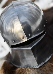 Sallet allemand ca. Casque de Chevalier Médiéval en Acier 1480 AD, Armure du Fin du XVe Siècle, Coiffe Historique, Conception Fonctionnelle, Vente en Gros - Product Image 4