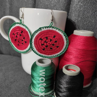 Boucles d'oreilles Femme Crochet Pastèque Micro Crochet Boucles d'oreilles Rouge Fruit Cadeau d'été pour elle Cadeaux personnalisés spéciaux