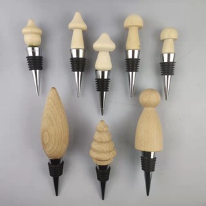 Wood Wine Stopper Set Solid Wood Bottle Seal For Home Use Simple Style Sealing - Product Image 2