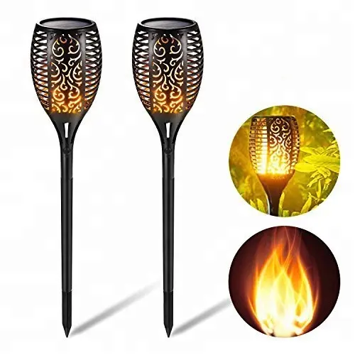 Solar Powered 96 led Flickering Flames Landscape Torches Lights Outdoor Garden Torch Lamps Decoration Artificial Flame Light