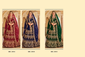 Atractivo Diseño de Lehenga Choli Completamente Cosido con Trabajo de Dori de Terciopelo Pesado 9000 para Vestimenta Nupcial de Exportación de la India - Product Image 5