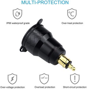 Keydin — connecteur Hella à double Charge 3.0 USB, <span class=keywords><strong>adaptateur</strong></span> de chargeur électrique de voiture avec voltmètre, pour <span class=keywords><strong>BMW</strong></span> Triumph Tiger Ducati - Product Image 2