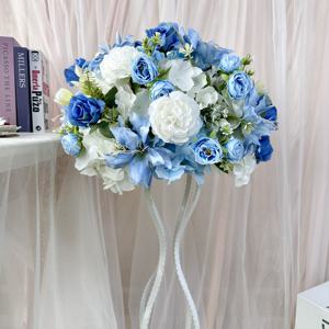 Arreglo Floral Artificial Clásico Azul y Blanco, Hecho a Mano, de Alta Simulación, Centro de Mesa para Bodas - Product Image 6