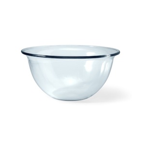 Tazón Redondo de Esmalte Retro para Hotel o Restaurante, Borde Negro Sólido, Tazón Blanco para Arroz, Sopa o Ensalada - Product Image 1