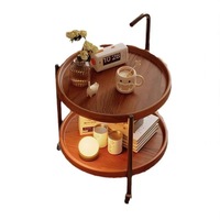 Salon Petite Table Basse En Bois Double Couche Multifonction Moderne Durable Mobile Canapé Table D'appoint pour Petit Appartement