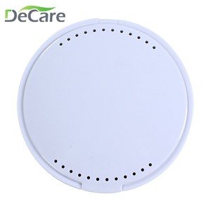 กล่องใส่ฟันปลอมทรงกลม DeCare สีฟ้า ทำจากพลาสติก มีรูและกระจกสำหรับเก็บฟันปลอม - Product Image 2