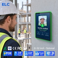Terminal de reconnaissance faciale pour le contrôle des présences, Android 14, caméra 5MP, PoE, tablette murale pour le contrôle des entrées/sorties sur les chantiers