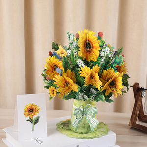 3D Pop Flower Bouquet Greeting Card Custom Freshcut Paper <strong>Graduation</strong> Wedding <strong>Invitation</strong> Thank You Eco-Friendly Recyclable - Product Image 4