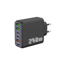Pengisi Daya Cepat Universal 70W GaN PD 3 Port Multi Protokol untuk Laptop, Ponsel, dan Earphone dengan 3 Colokan EU, US, UK untuk Perjalanan