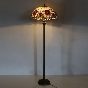 Lámpara de Pie Tiffany LongHuiJing de 20 Pulgadas con Pantalla de Vidrio con Diseño de Rosas - Product Image 2