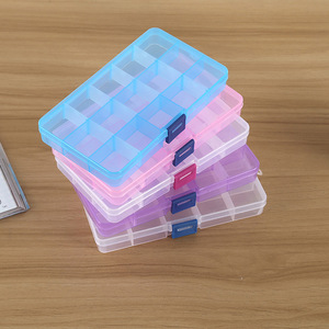 Transparent Storage Box 15 Compartment Desktop Organizer With Lid For Parts Cosmetics Stationery - Product Image 2