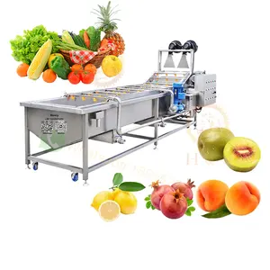 Máquina de lavado de frutas y verduras, limpieza de burbujas, línea de secado