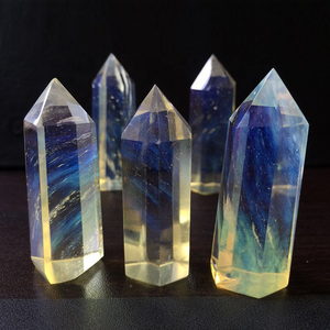 Jd đá quý nhà máy tùy chỉnh Bán buôn tinh thể tự nhiên Wands vàng điểm nóng chảy năng lượng chữ<span class=keywords><strong>a</strong></span> bệnh đá quý tháp làm bằng tay tinh thể - Product Image 5
