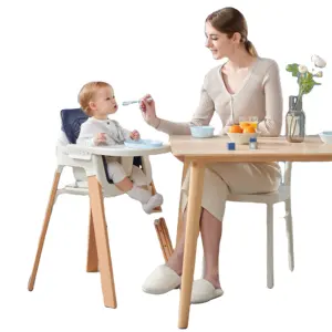 Multi-functional Wooden High Chair Baby Dining Chair With Learning Tower