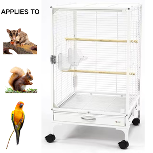 Hot Selling Dubbellaags Kleine Vogel & Eekhoorn Kooi Perfect Huis Voor Suiker Zweefvliegtuigen Duurzaam Glas Met Plastic Dienblad Doos - Product Image 1