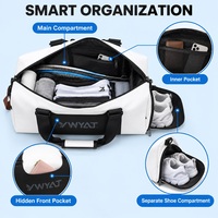 Sac de sport en cuir PU hydrofuge avec compartiment à chaussures pour hommes et femmes, idéal pour le tennis, le badminton, la gym et les voyages