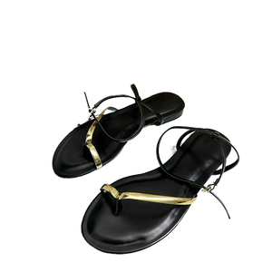 Sandales plates inspirées pour femmes, couleur unie, avec bride arrière et boucle, tendance mode estivale, chaussures d'extérieur, vente en gros - Product Image 2