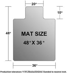 Alfombra transparente de PVC para el hogar, para silla de escritorio rodante, alfombras de pelo bajo o medio con borde, 36''x48'' o personalizable - Product Image 5