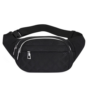 Hot Selling Large Capacity Plaid Fanny Pack Ladies Outdoor Running Nylon <b>Crossbody</b> Waterproof Tactical Waist <b>Bag</b> - Product Image 1