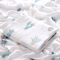 Couverture de bain/édredon rafraîchissant d'été pour bébé et tout-petit en bambou/coton double couche, personnalisée en usine, 120x120cm, motif végétal