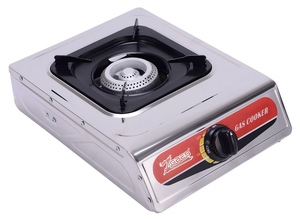 Cuisinière à gaz GPL portable ZGBES en acier inoxydable à brûleur unique, allumage électronique, sans prise requise, pour usage domestique, camping-car et extérieur - Product Image 1