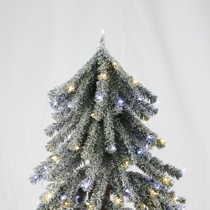 <span class=keywords><strong>Sapin</strong></span> artificiel floqué de type pin alpin avec tronc en bois véritable et lumières LED bicolores pour la décoration de la maison, du bureau ou des fêtes, plusieurs tailles disponibles - Product Image 3