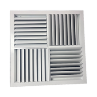 Systèmes HVAC Diffuseur d'air carré multidirectionnel en aluminium Diffuseur de grille et de registre de plafond