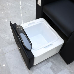 Sillón de Pedicura Negro Ajustable, Reclinable, con Masaje, para Salón de Uñas y Spa, Tapizado en PU, con Estación de Baño para Pies - Product Image 3
