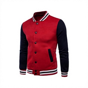 Nouvelle arrivée Veste en polaire d'hiver avec poignets et col côtelés en coton Prix d'usine Revêtement personnalisé Noir et rouge Designs de logo personnalisés - Product Image 1