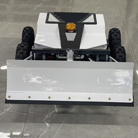 Tondeuse à gazon et déneigeuse robotisées électriques 2-en-1, télécommandées et alimentées par batterie, avec lame de déneigement