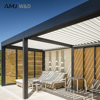 Pergola bioclimatique motorisée électrique à lames orientables, imperméable, pour jardin extérieur, patio, pavillon en aluminium, taille personnalisée