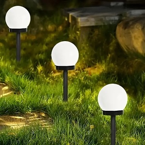 Solar <b>Globe</b> Path <b>Lights</b> 2-Pack IP65 <b>LED</b> Outdoor Garden Lawn Lighting Waterproof Decorative Patio Lamp - Product Image 3