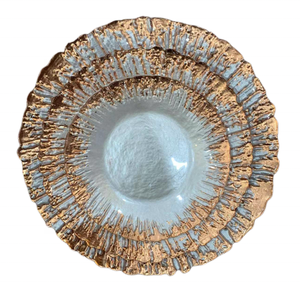 Ensemble d'assiettes en verre or rose uniques pour décoration de mariage et dîner, collection 2023 - Product Image 1