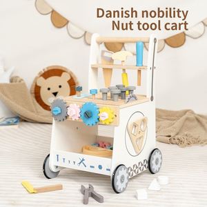 Marche-bébé en bois avec outils, jouet pour bébés et tout-petits, construction robuste, pour filles et garçons de 1 à 3 ans - Product Image 2