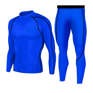 Nuevo Conjunto Deportivo PRO para Hombre, Ajustado, para Entrenamiento, Sin Costuras, Ligero, Reciclable, con Parches, Elástico, de Secado Rápido, Manga Larga + Pantalón Largo - Product Image 1