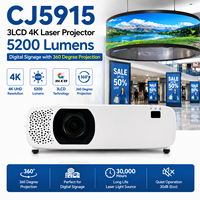 Affichage numérique CJ5915, projecteur laser 3LCD 4K, 5200 lumens avec zoom 1,6x