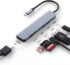 7 Ports 3.0 Smart Home Hub Video <strong>Usbc</strong> Multiport Charger Adapter 7 in 1 <strong>Hdmi</strong>-compatible Hub Usb Switch - Product Image 3