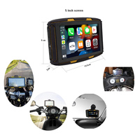 Pantalla LCD inalámbrica Universal portátil de 5 pulgadas, navegador GPS CarPlay resistente al agua para motocicletas, Auto BT Android WiFi MP3