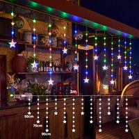 Twinkle Star 3m Fenêtre Fée Rideau Guirlande Lumineuse Lumières De Noël Ligne En Cuir Chaîne light8 modes LED Rideau Lumineux