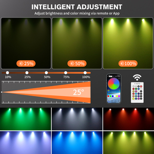 50W rgbwa + UV 6-in-1 có thể sạc lại pin LED PAR có thể sân khấu ánh sáng DMX512 ứng dụng điều khiển từ xa vuông DJ Par đèn - Product Image 5