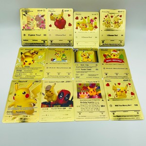 Cartes à collectionner Pikachu V et Pikachu GX de Deadpool, holographiques dorées, jouets promotionnels - Product Image 4
