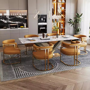 Fauteuils en métal personnalisés pour restaurants et cafés, chaises de salle à manger en cuir, vente en gros pour cuisines et appartements - Product Image 1
