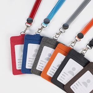 High Quality Personalized Leather <b>Photocard</b> <b>Holder</b>, Business PU Card <b>Holder</b> With Lanyard - Product Image 2