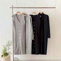Tenues Sexy en Tricot Pull Cardigan à Manches Longues et Robe Midi Ensembles 2 Pièces pour Femmes
