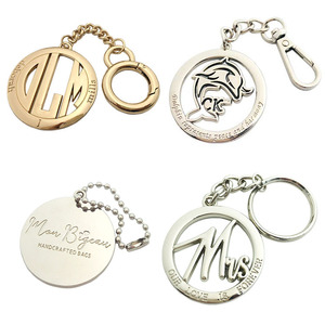Nuevo diseño de oro personalizado marca letras logotipos bola cadena bolsos colgar placas de metal etiquetas - Product Image 4