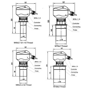 Thông minh siêu âm công nghiệp mực nước mét 4-20mA mức chất lỏng Transmitter ngắn mù khu vực mức độ dụng cụ đo lường - Product Image 3