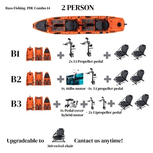 Kayak Modular de Pesca de 10 pies/14 pies, 3-<span class=keywords><strong>2</strong></span> Secciones, HDPE, Sit-On-Top, para <span class=keywords><strong>2</strong></span> Personas/1 Persona, para Lagos, Ríos, Surf, con Motor Eléctrico - Product Image 6
